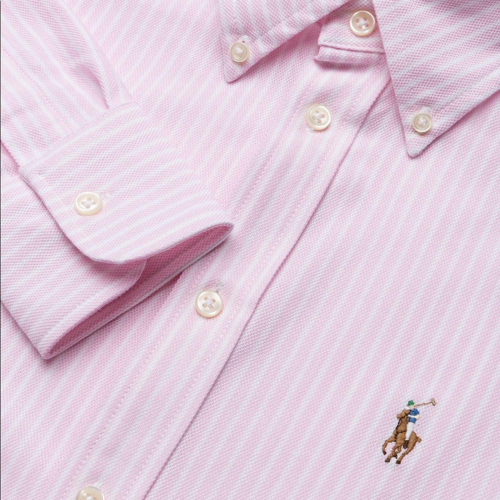 Ralph Lauren pink stripe Oxford slimfit sz 4